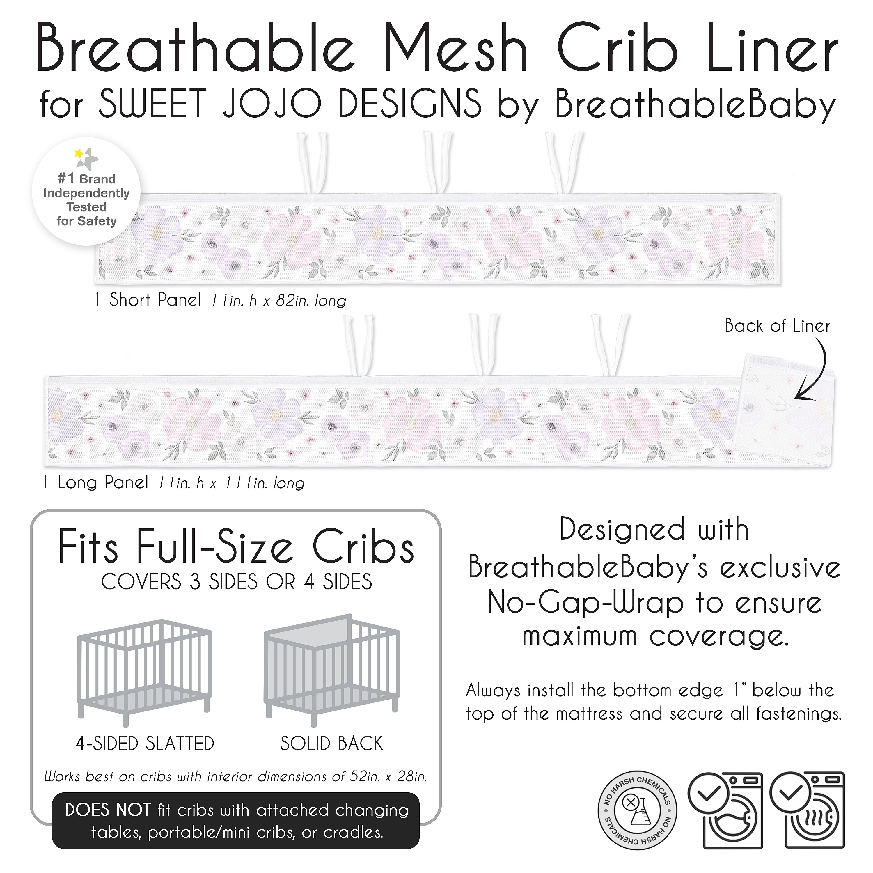 Boho Floral Girl Sweet Jojo Designs BreathableBaby Breathable